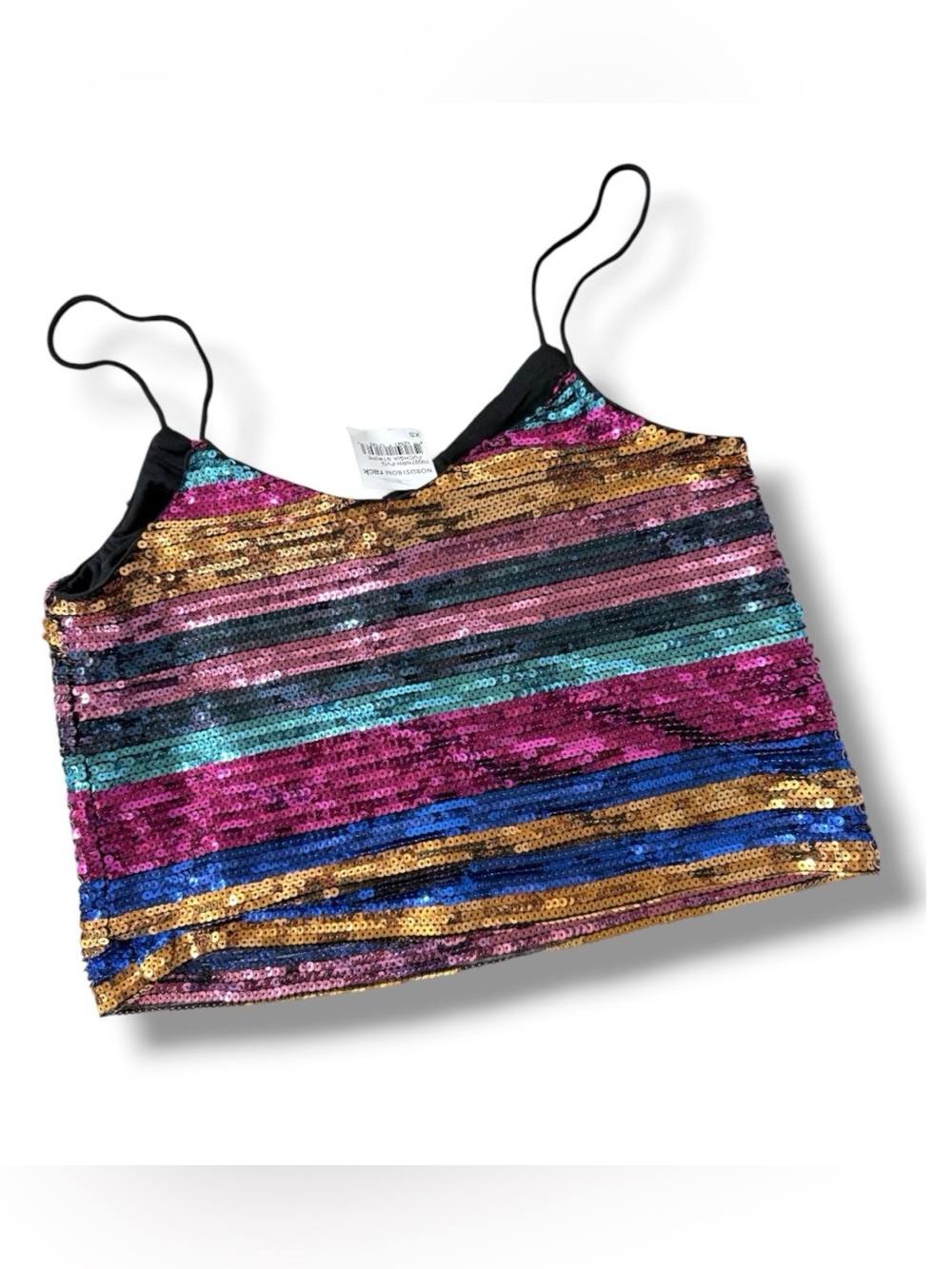 Wayf Vibrant Multicolor Sequin Striped Camisole